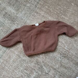 Cozy Brown Waffle Knit Sweater